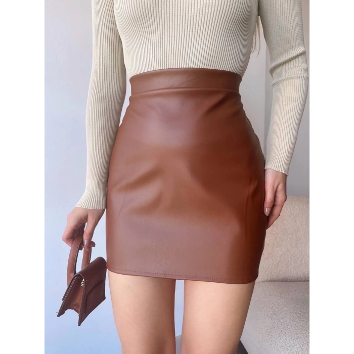 Düz deri etek taba h24468