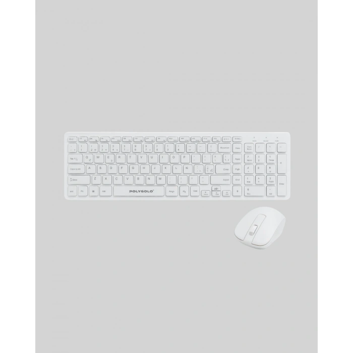 Ergonomik Kablosuz Klavye Mouse Takımı - Tam Boy, Sessiz ve Güvenilir