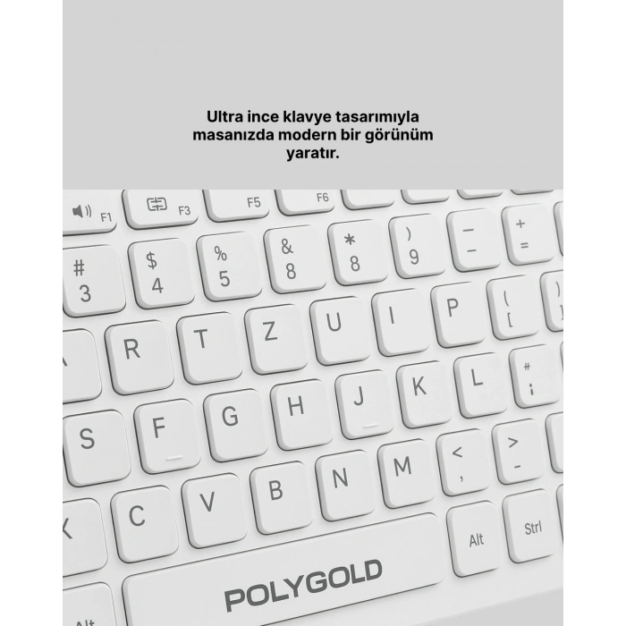 Ergonomik Kablosuz Klavye Mouse Takımı - Tam Boy, Sessiz ve Güvenilir