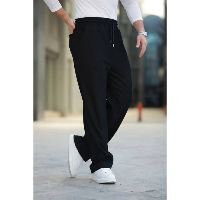 Erkek Bağcıklı Pileli Baggy Pantolon