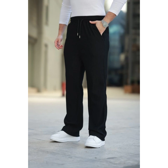 Erkek Bağcıklı Pileli Baggy Pantolon