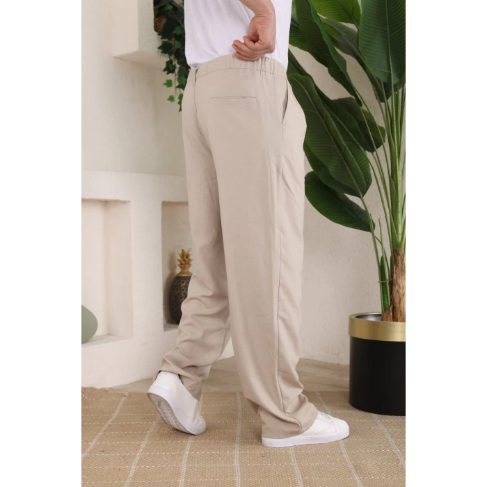 Erkek Beli Lastikli Pileli Baggy Pantolon