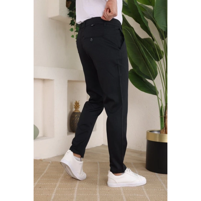 Erkek Casual Slim Fit Cord Desenli Kumaş Pantolon