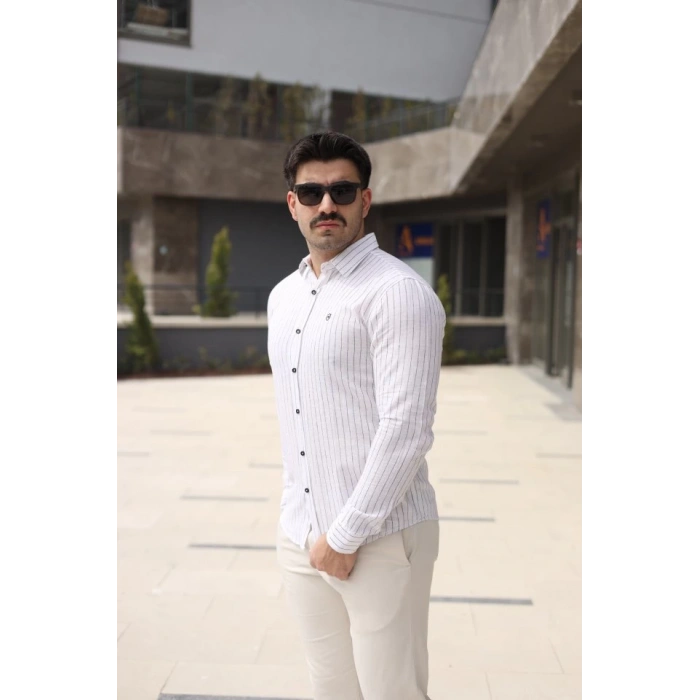 Erkek çizgi Desenli Gömlek
