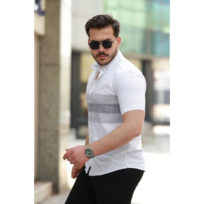 Erkek Desenli Kısa Kollu Gömlek