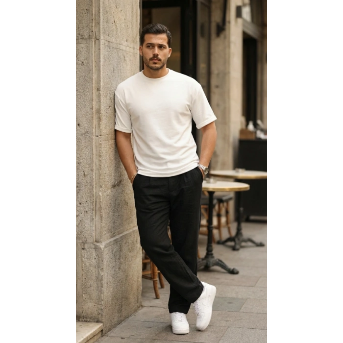 Erkek Duble Kol Basic Tişört