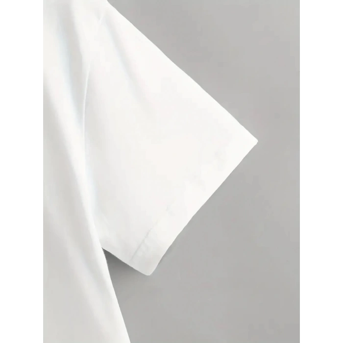 Erkek Kısa Kollu Bisiklet Yaka Baskılı Süprem Bluz