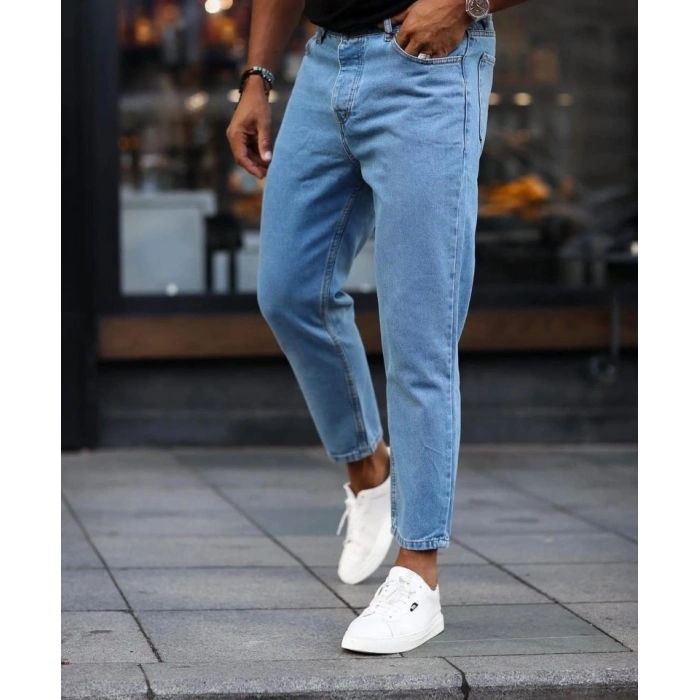Erkek Mavi Mom Jean