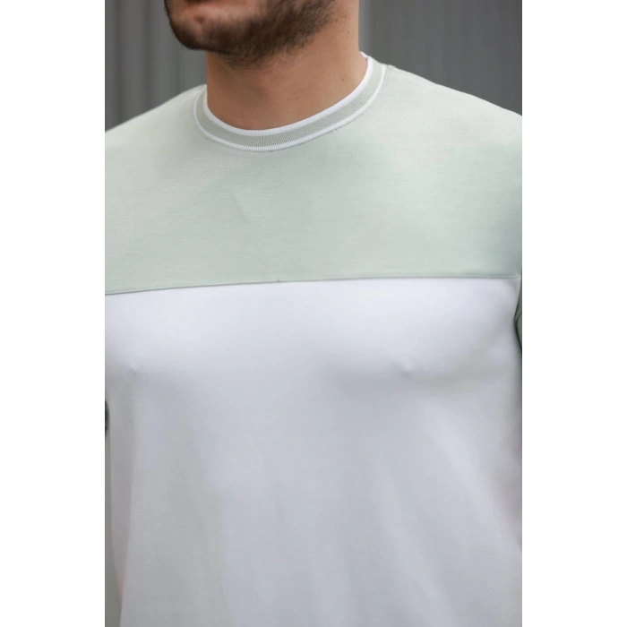 Erkek Parçalı Renk Kısa Kollu Tişört