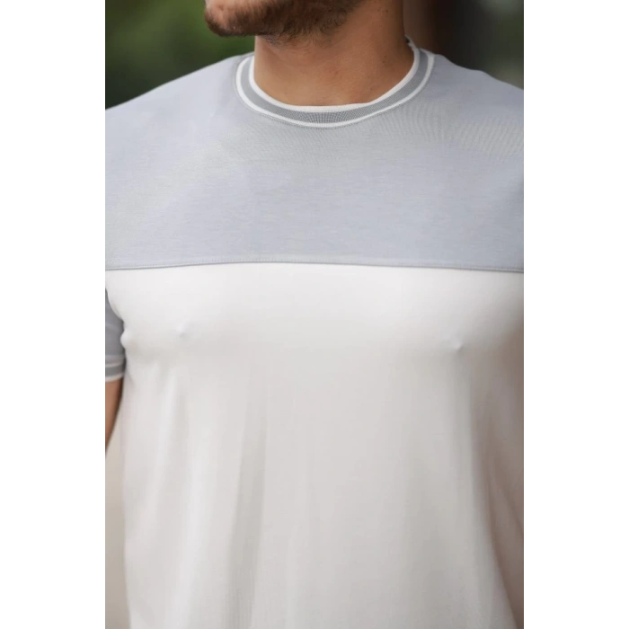 Erkek Parçalı Renk Kısa Kollu Tişört