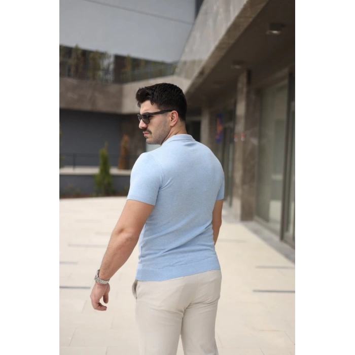 Erkek Polo Yaka Fermuar Detaylı Tişört
