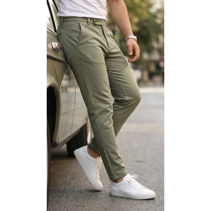 Erkek Slim Fit Dilli Kumaş Pantolon