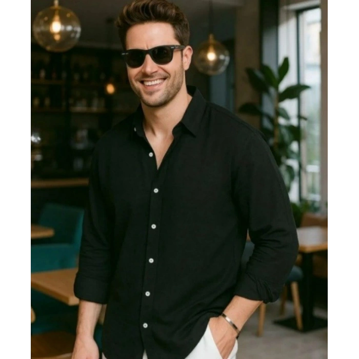 Erkek Uzun Kollu Regular Sofya Keten Gömlek