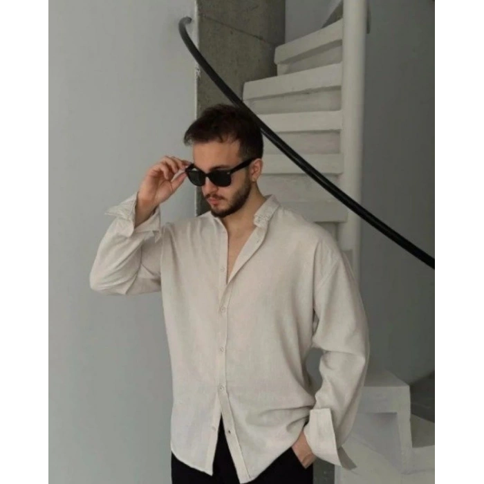 Erkek Uzun Kollu Regular Sofya Keten Gömlek