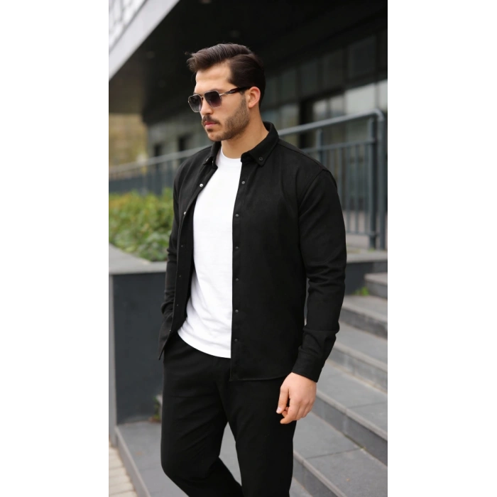 Erkek Uzun Kollu Süet Gömlek