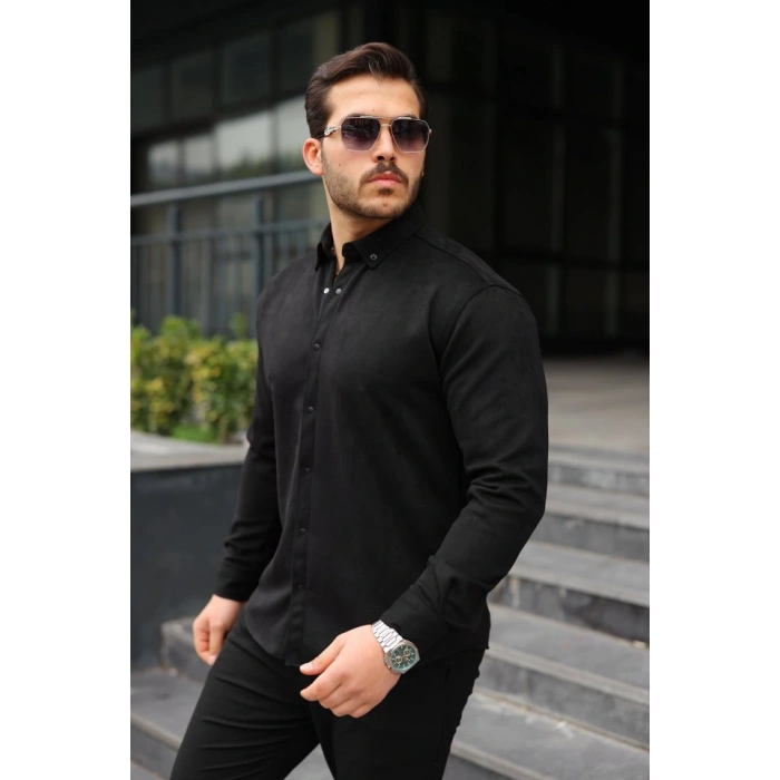 Erkek Uzun Kollu Süet Gömlek