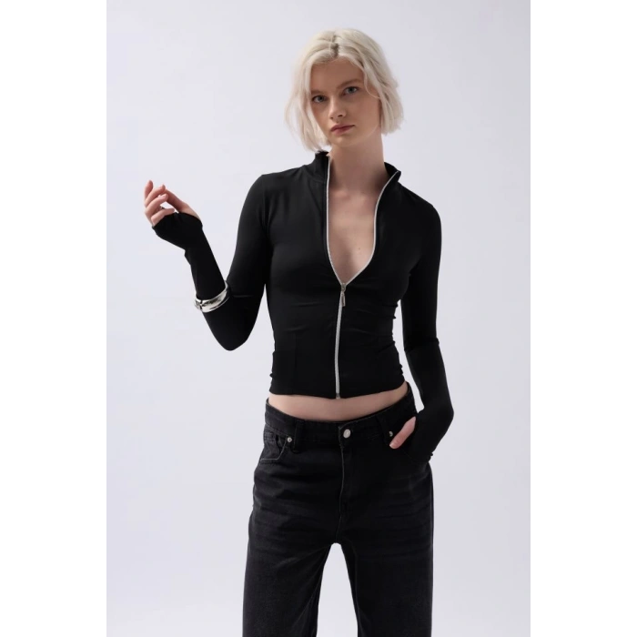 Fermuar Detaylı Bluz