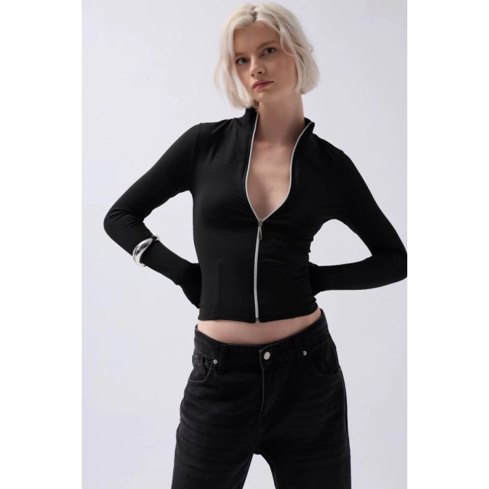 Fermuar Detaylı Bluz