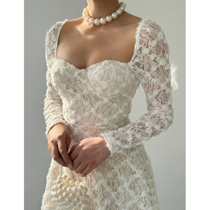 Fers Çiçek Detay Elbise