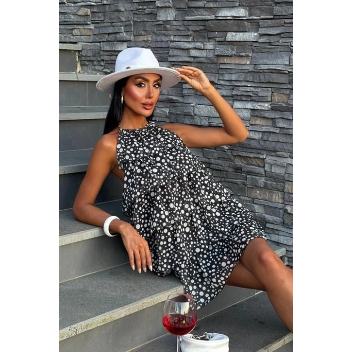 Fırfırlı Şifon Elbise 2905-08