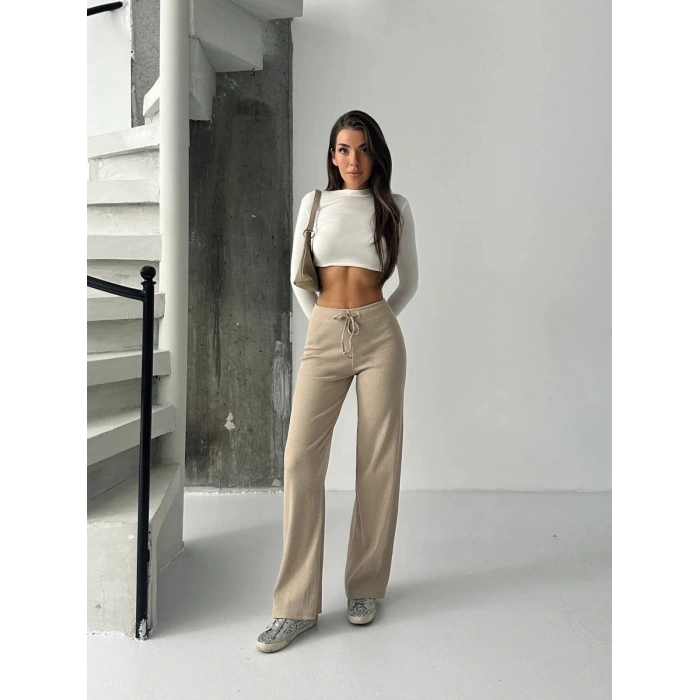 Fit comfort bej salaş pantolon A6011
