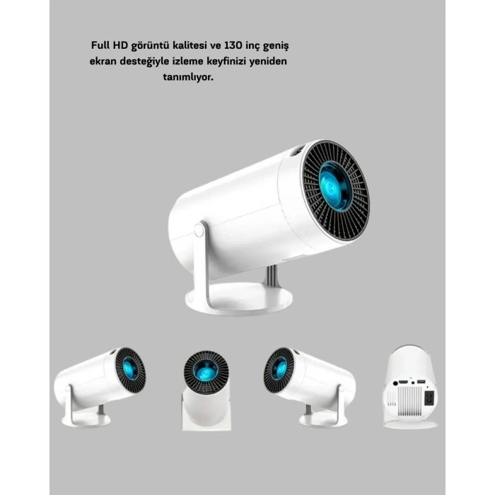 Full HD 4K Uyumlu Projeksiyon Cihazı 130 İnç Geniş Ekran Destekli