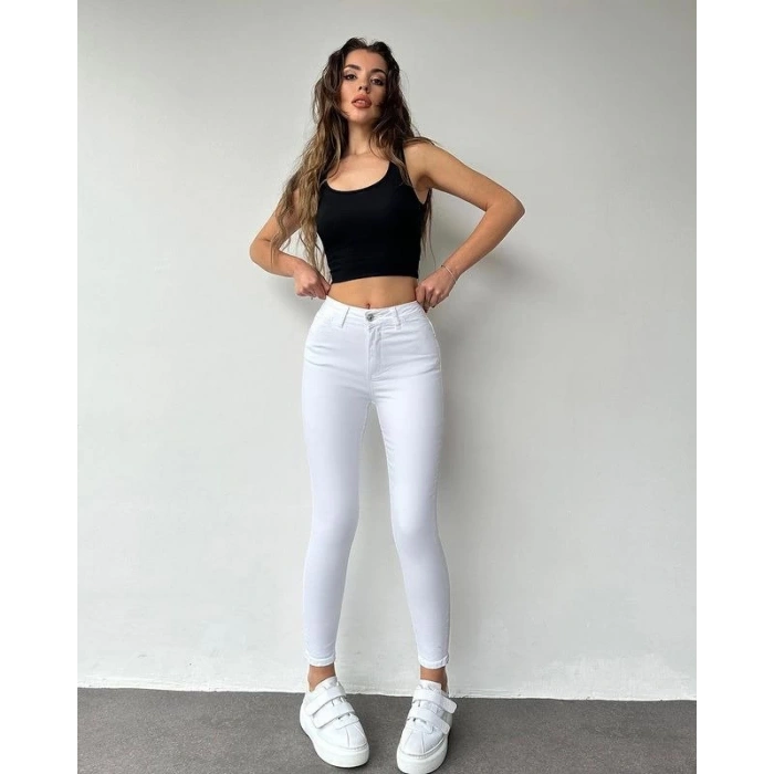 Gabardin Kumaş Yüksek Bel Pantolon 94cm XLbel36cm