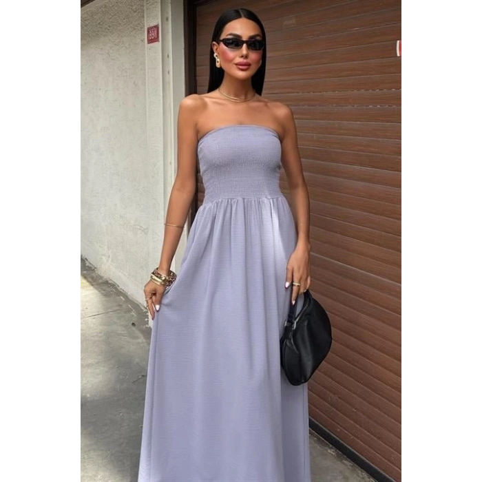 Göğsü Gipeli Straplez Elbise 2878