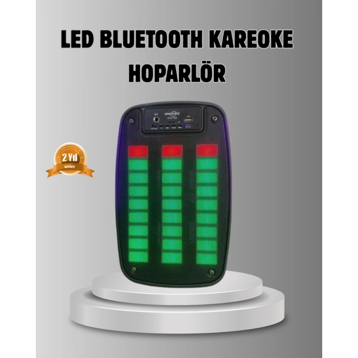 GTS 1793 Işıklı 6.5 İnç Kablosuz Hoparlör Bluetooth, USB ve FM Özellikli