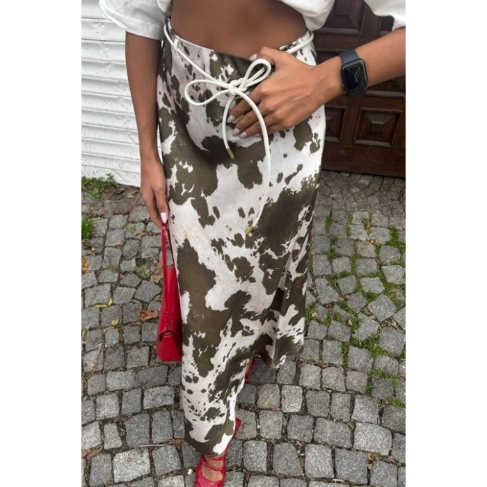 İnce Deri Kemerli Chanel Saten Etek 4050