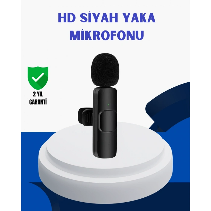 iPhone İçin Çift Mikrofonlu Telsiz Yaka Mikrofonu 360 Derece HD Ses