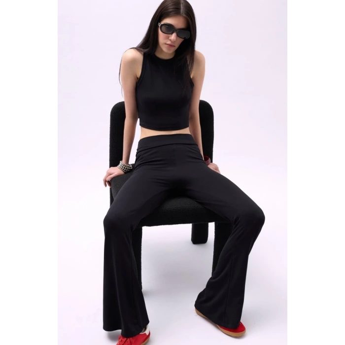 İspanyol Paça Yüksek Bel Tayt