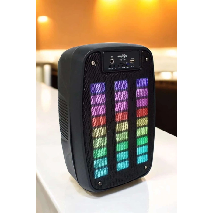 Kablosuz Bluetooth Hoparlör Taşınabilir 6.5 inç LED Işık Kareoke