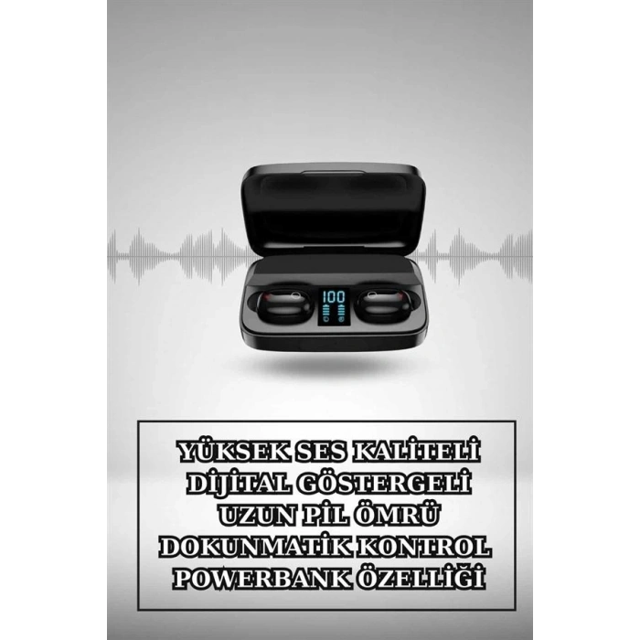 Kablosuz Bluetooth Kulaklık ve Kordon Hediyeli Akıllı Saat Nabız Ölçer Uzun Pil Ömrü
