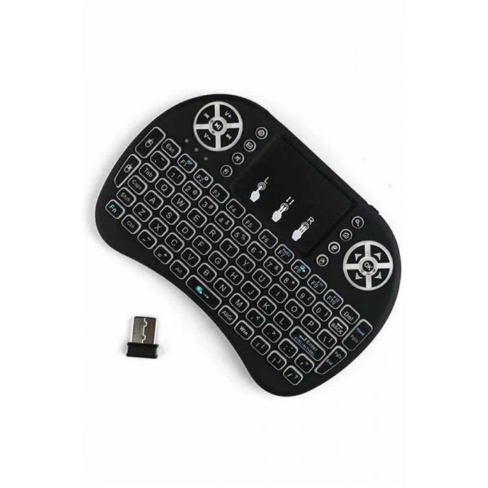 Kablosuz Türkçe Q Klavye RGB Işıklı Televizyon Ps3 Dokunmatik Mouse