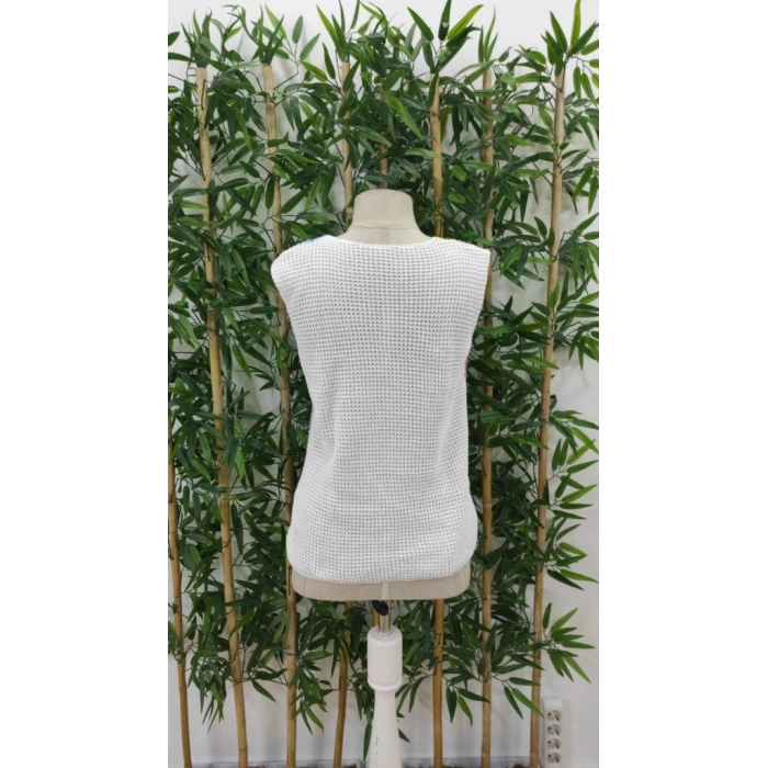 Kadın Askılı V Yakalı çok Renkli Triko Bluz