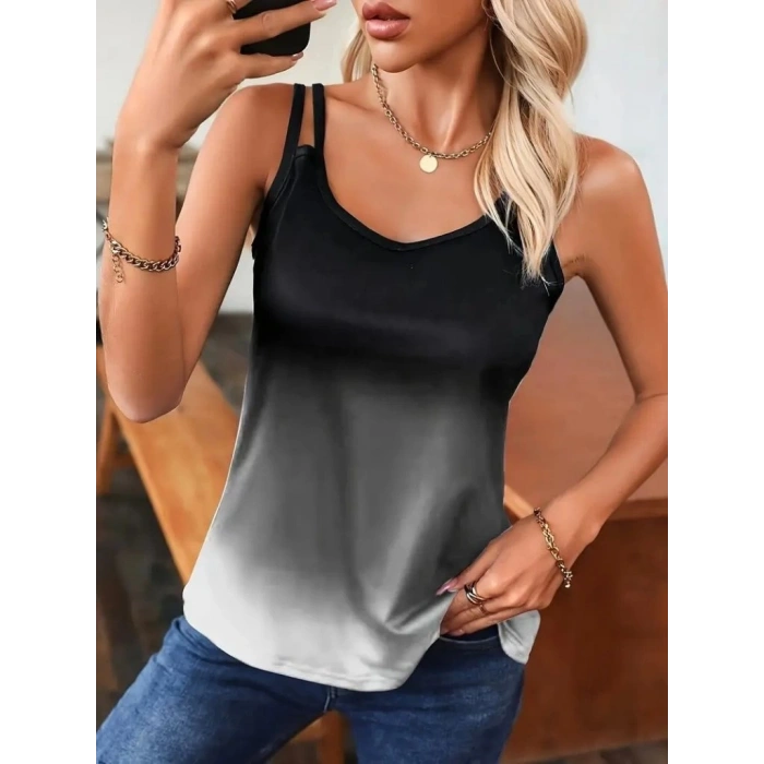 Kadın Askılı Yuvarlak Yaka Süprem Bluz