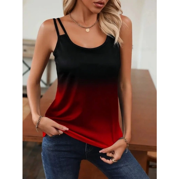 Kadın Askılı Yuvarlak Yaka Süprem Bluz