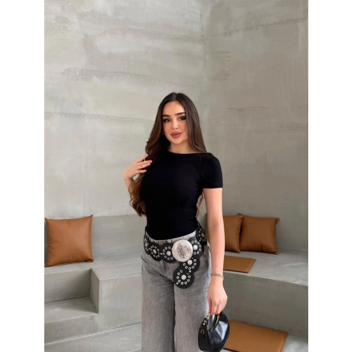 Kadın Kayık Yaka Viskon Kumaş Bluz