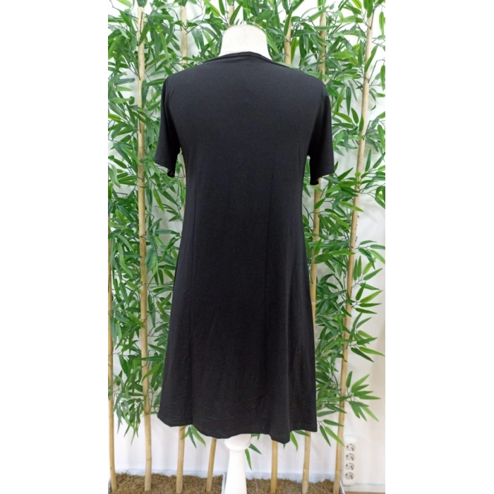 Kadın Kısa Kollu V Yaka önü Düğmeli Viskon Elbise