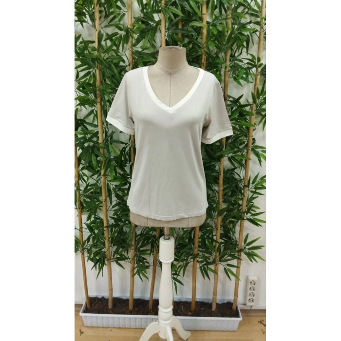 Kadın Kısa Kollu V Yakalı Viskon Bluz