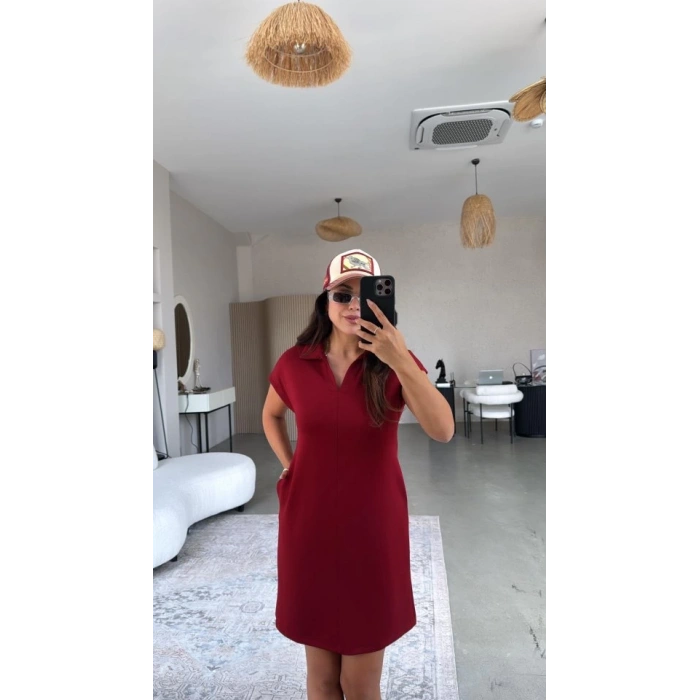 Kadın Polo Yaka Mini Elbise