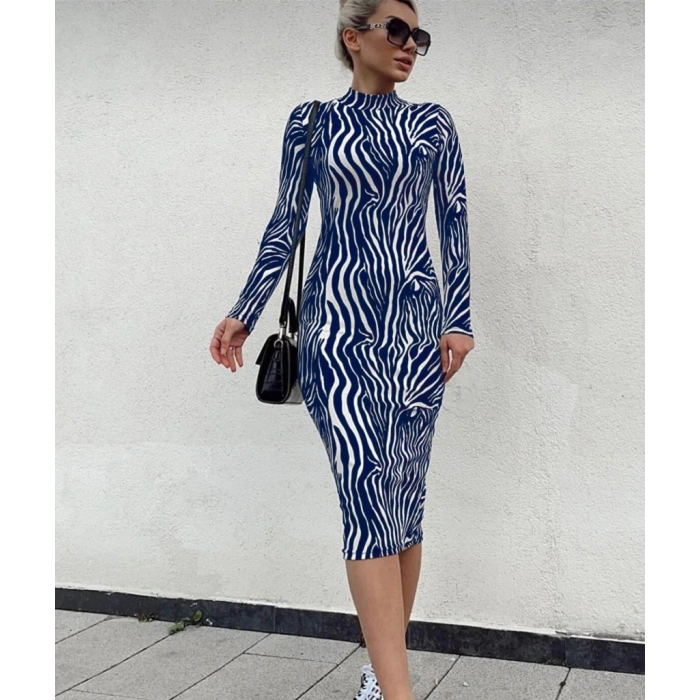 Kadın Uzun Kollu Mikro Midi Elbise