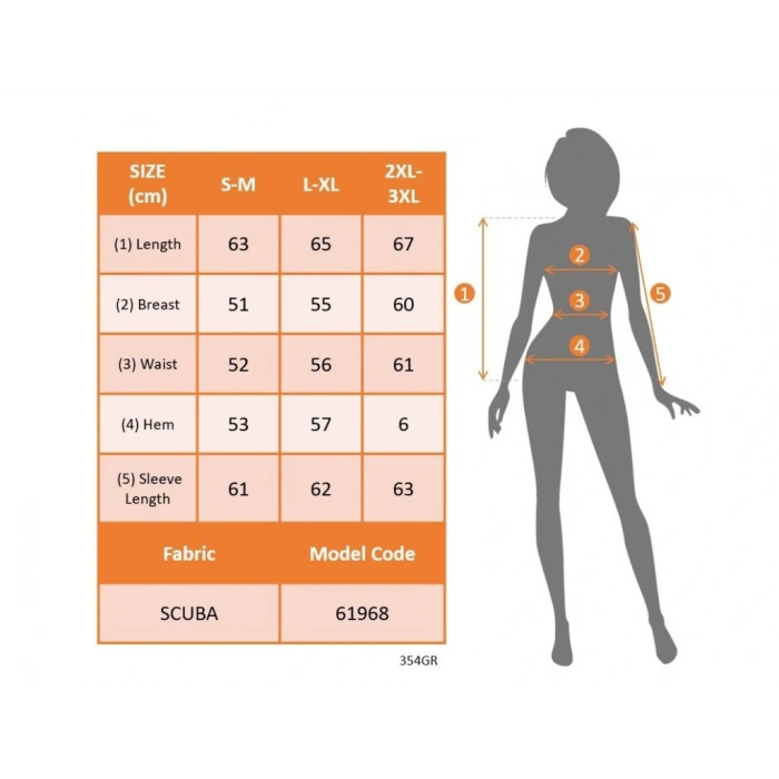 Kadın Uzun Kollu önü Açık Düğmeli Scuba Dalgıç Ceket