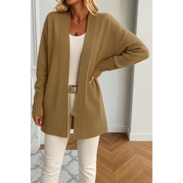 Kadın Uzun Kollu önü Açık Triko Hırka