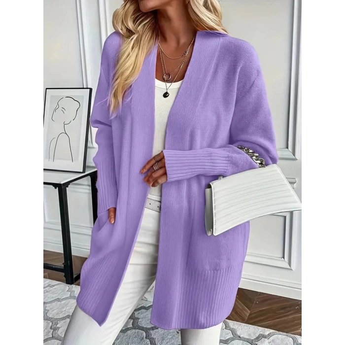 Kadın Uzun Kollu önü Açık Triko Hırka