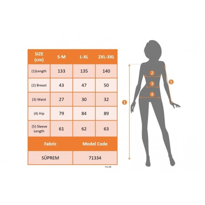 Kadın Uzun Kollu V Yakalı Desenli Süprem Elbise