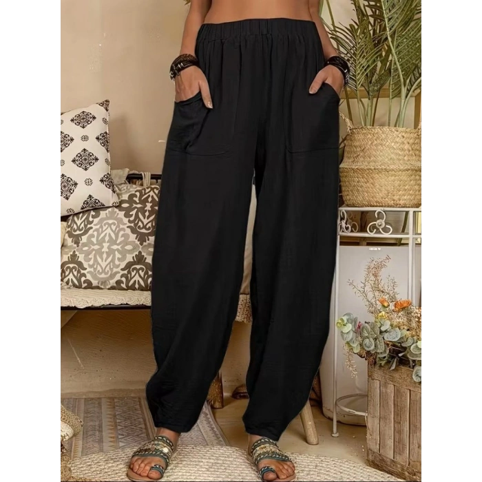 Kadın Yüksek Bel Cep Detaylı Pantolon