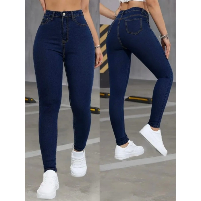 Kadın Yüksek Bel Dar Paça Likralı Pantolon