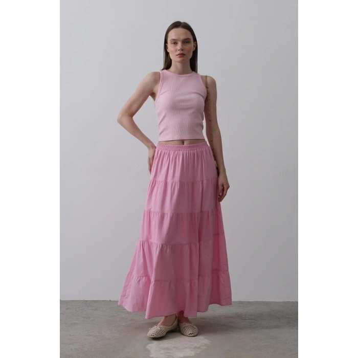 KAT KAT KETEN ETEK - Şeker Pembe